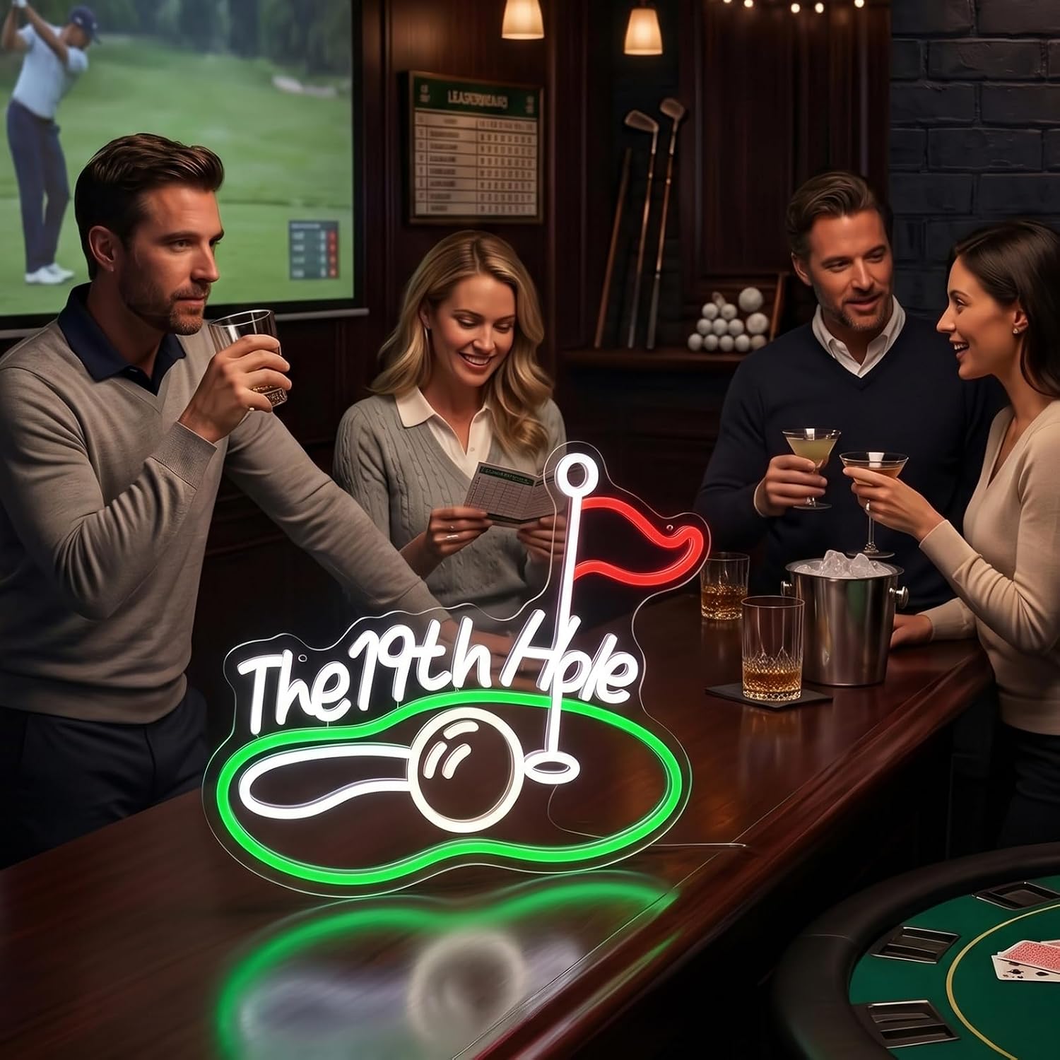 The 19th Hole Golf LED Neon Si - огляд і ціна Party Games For Christmas